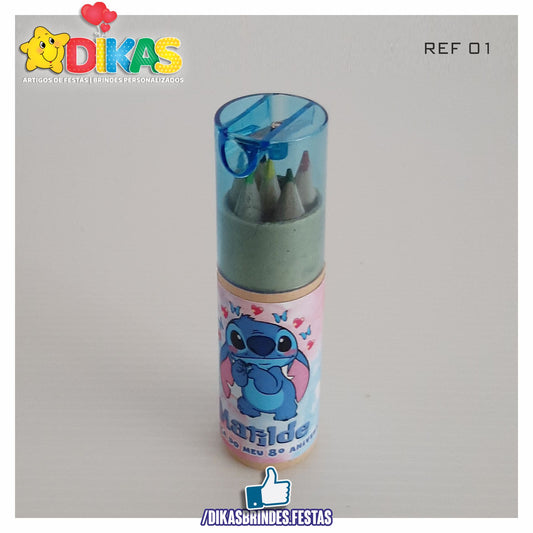 ESTOJO PERSONALIZADO LÁPIS E AFIA - STITCH