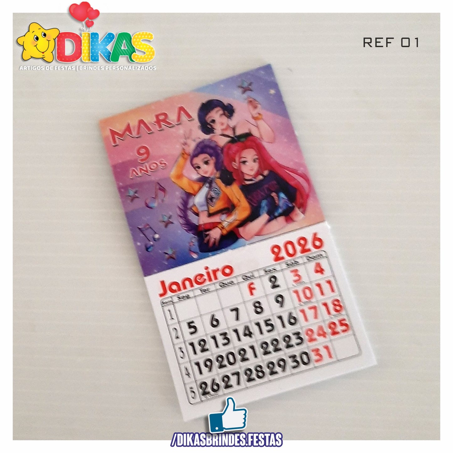 ÍMAN ARTESANAL PERSONALIZADO COM CALENDÁRIO - GUERREIRAS DO K-POP