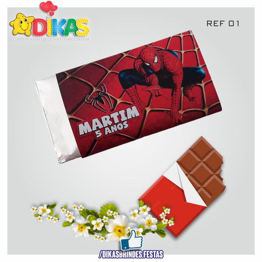 TABLET CHOCOLATE 20G PERSONALIZADO - HOMEM ARANHA