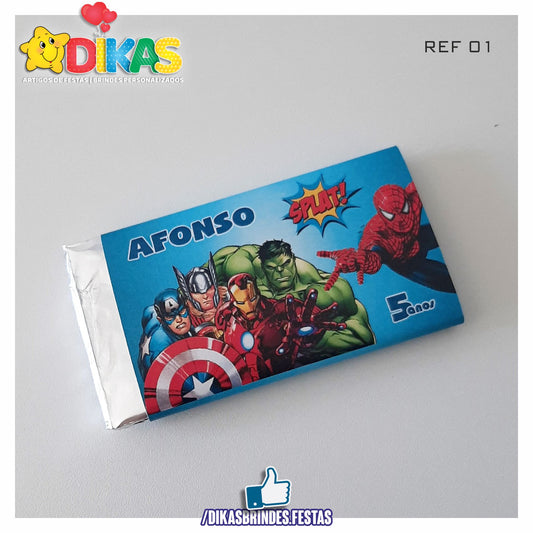 TABLET CHOCOLATE 20G PERSONALIZADO - AVENGERS