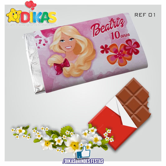 TABLET CHOCOLATE 20G PERSONALIZADO - BARBIE