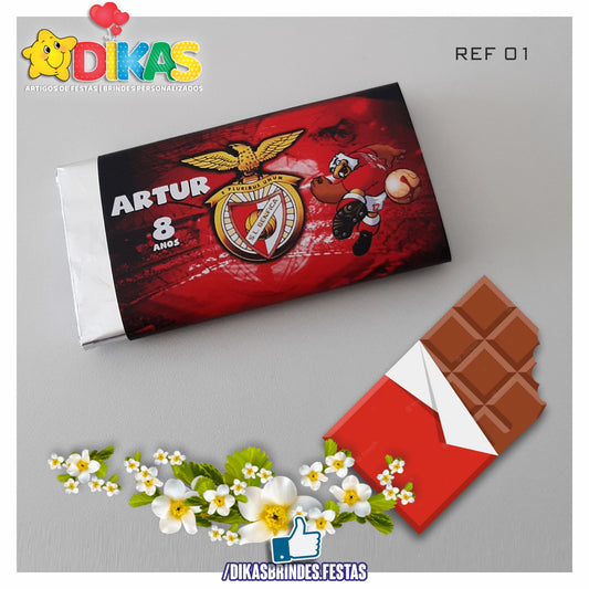 TABLET CHOCOLATE 20G PERSONALIZADO - FUTEBOL BENFICA
