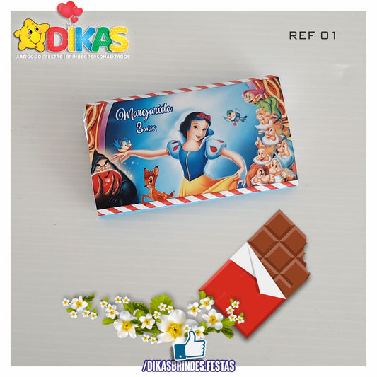 TABLET CHOCOLATE 20G PERSONALIZADO - BRANCA DE NEVE
