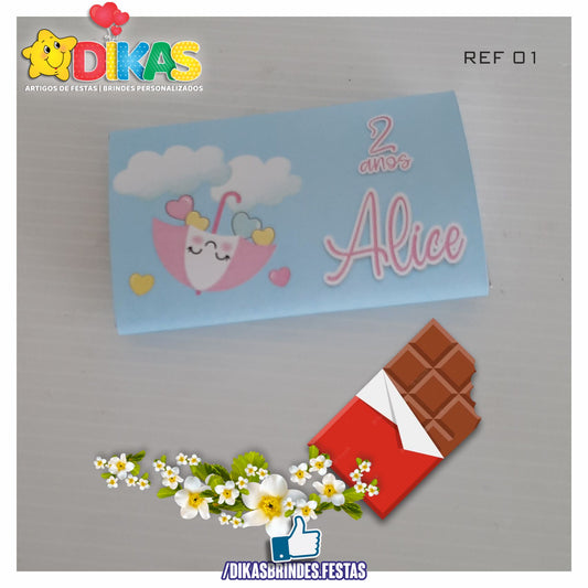TABLET CHOCOLATE 20G PERSONALIZADO - CHUVA DE AMOR