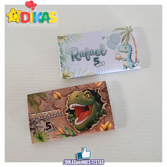 TABLET CHOCOLATE 20G PERSONALIZADO - DINOSSAUROS