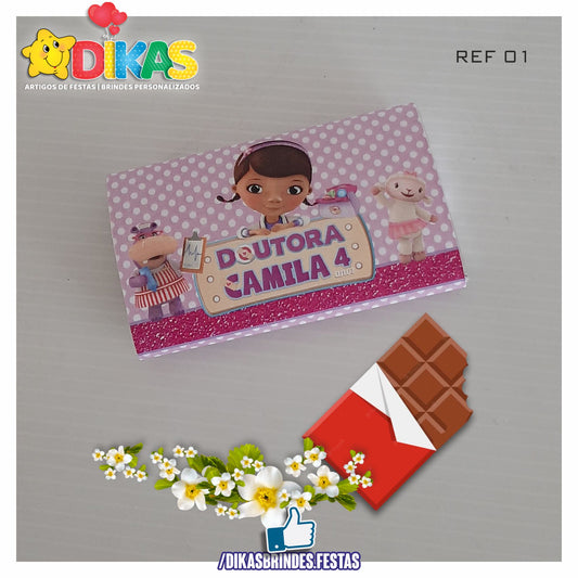 TABLET CHOCOLATE 20G PERSONALIZADO - DOUTORA BRINQUEDOS