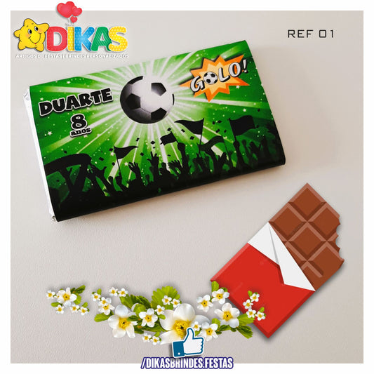 TABLET CHOCOLATE 20G PERSONALIZADO - FUTEBOL