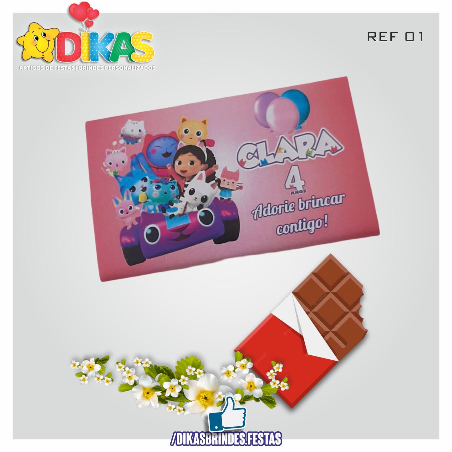 TABLET CHOCOLATE 20G PERSONALIZADO - GABBY