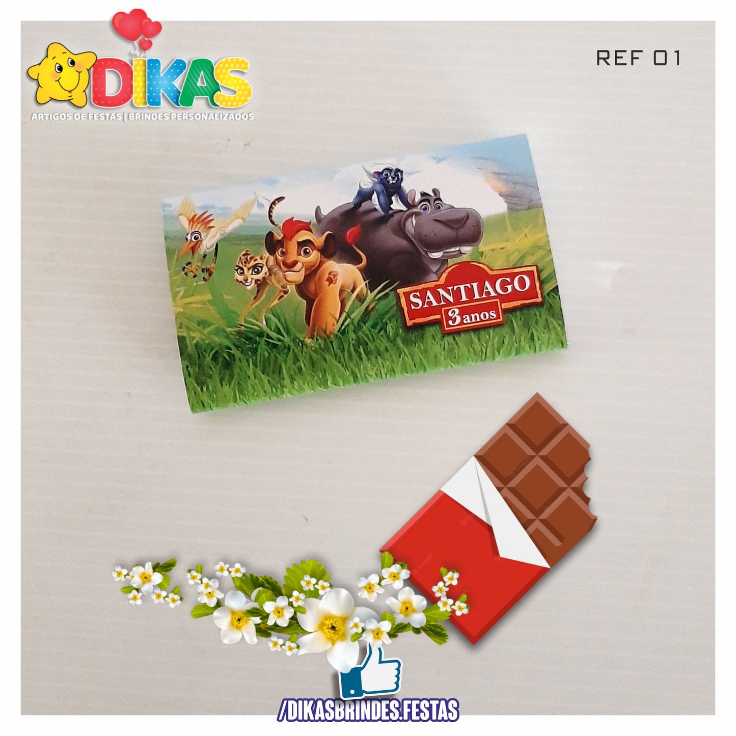 TABLET CHOCOLATE 20G PERSONALIZADO - GUARDA DO LEÃO