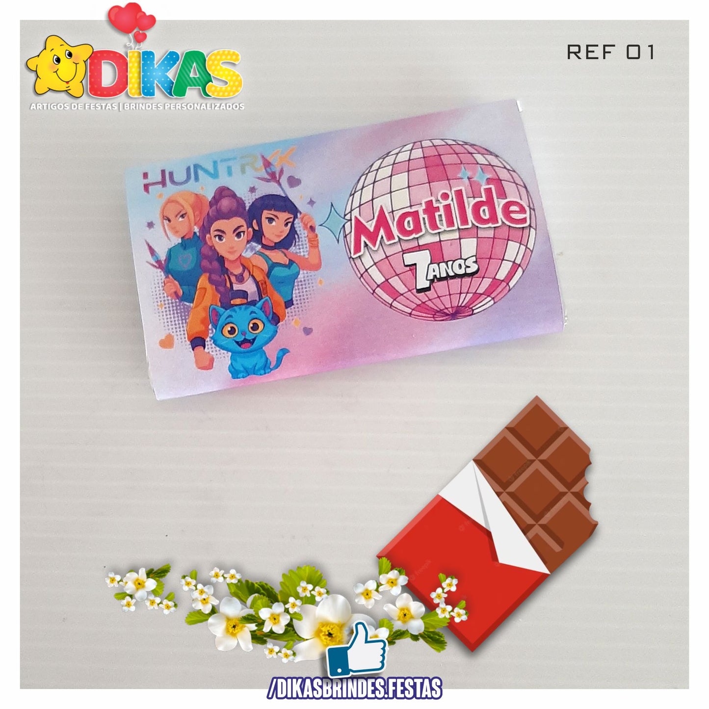 TABLET CHOCOLATE 20G PERSONALIZADO - GUERREIRAS DO K-POP