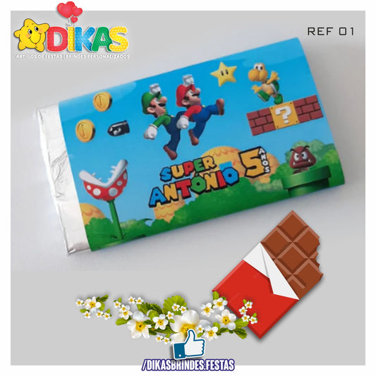 TABLET CHOCOLATE 20G PERSONALIZADO - MARIO BROS