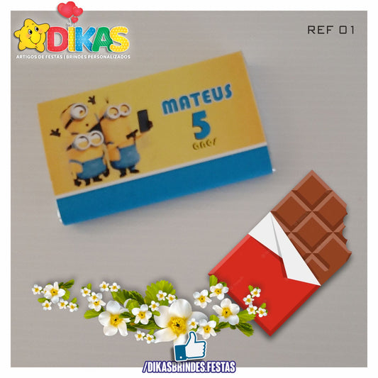 TABLET CHOCOLATE 20G PERSONALIZADO - MINIONS