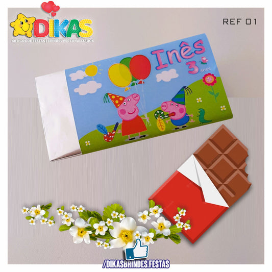 TABLET CHOCOLATE 20G PERSONALIZADO - PORQUINHA PEPPA