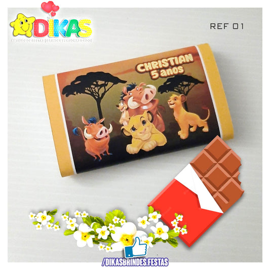 TABLET CHOCOLATE 20G PERSONALIZADO - REI LEÃO