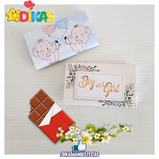 TABLET CHOCOLATE 20G PERSONALIZADO - CHÁ REVELAÇÃO