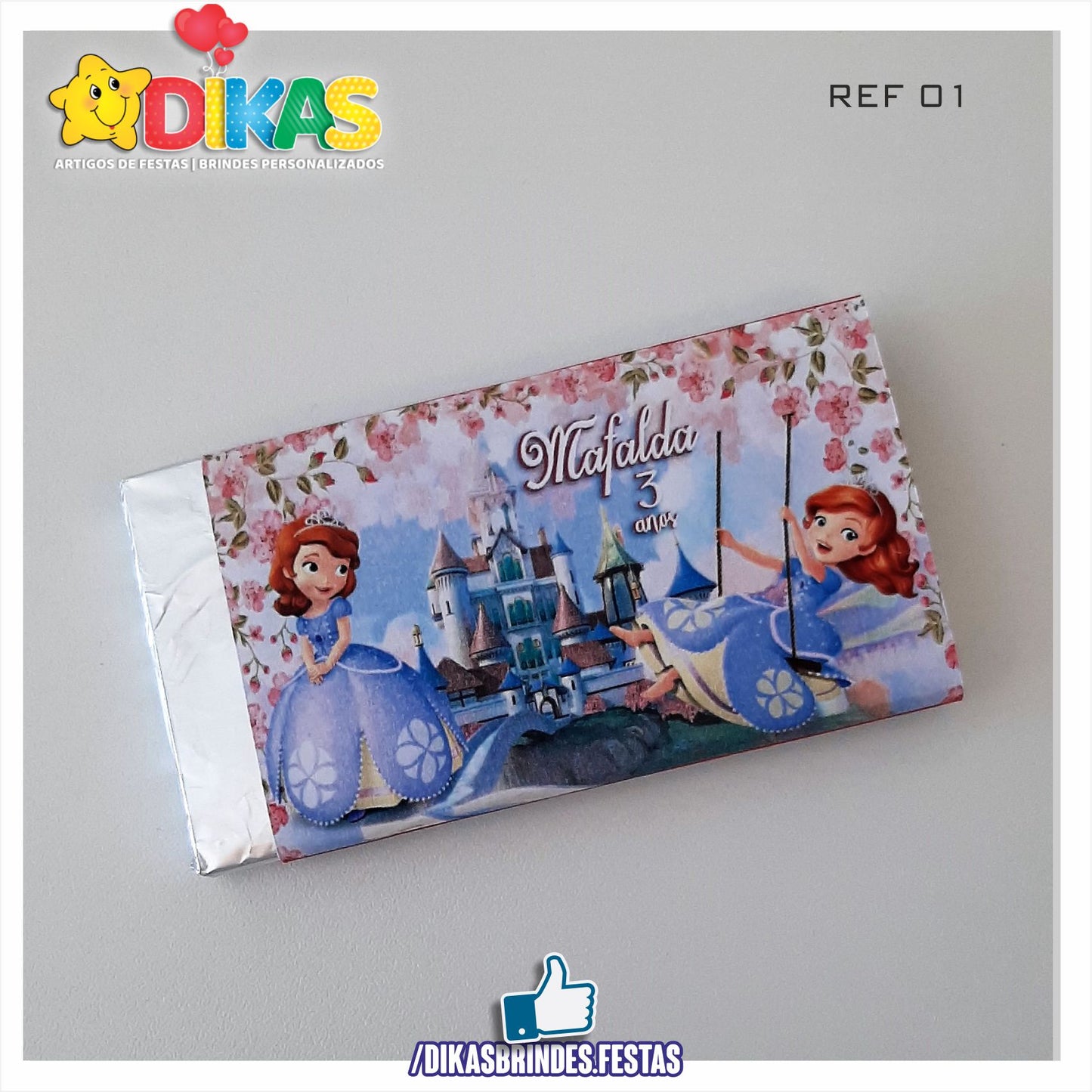 TABLET CHOCOLATE 20G PERSONALIZADO - PRINCESA SOFIA