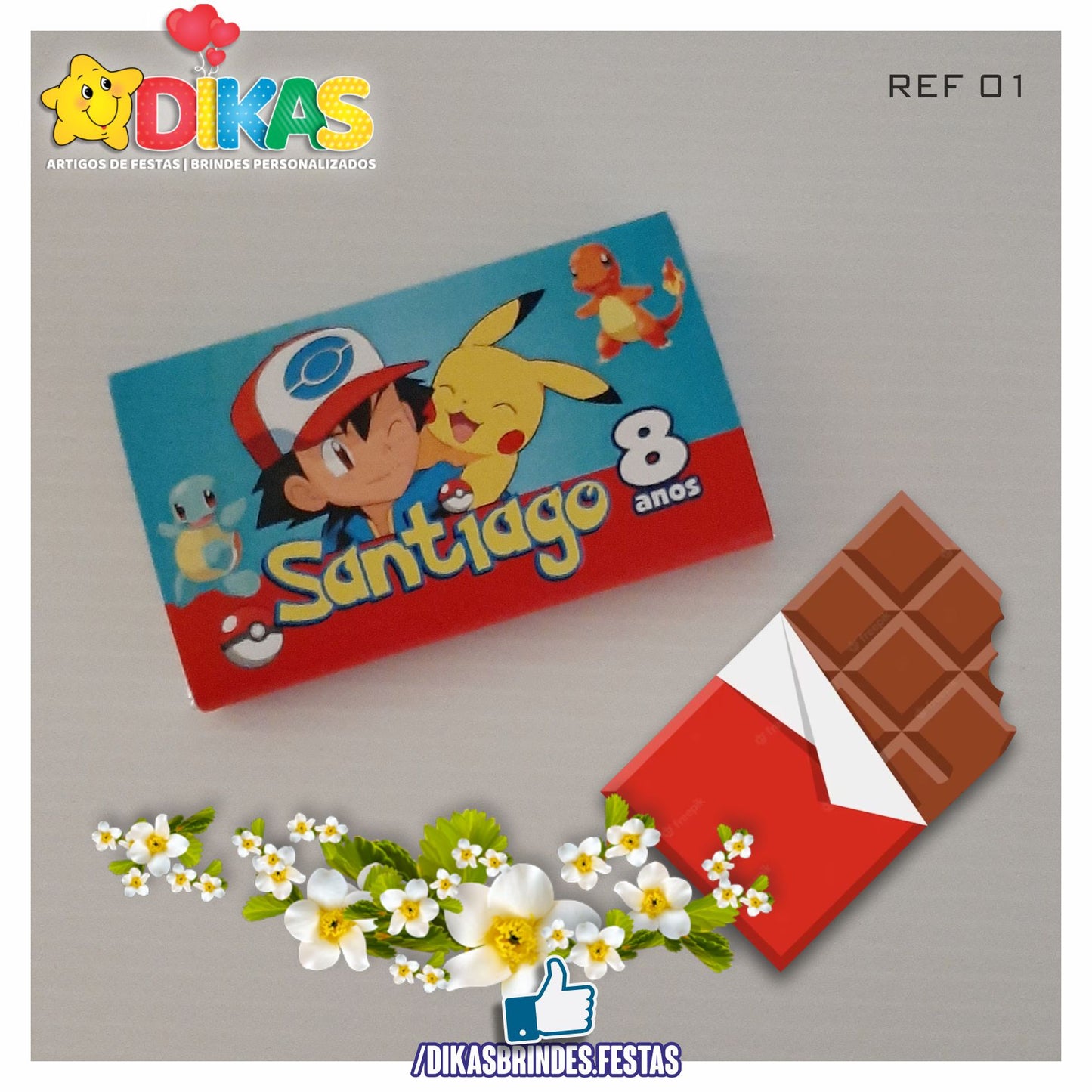 TABLET CHOCOLATE 20G PERSONALIZADO - POKÉMON