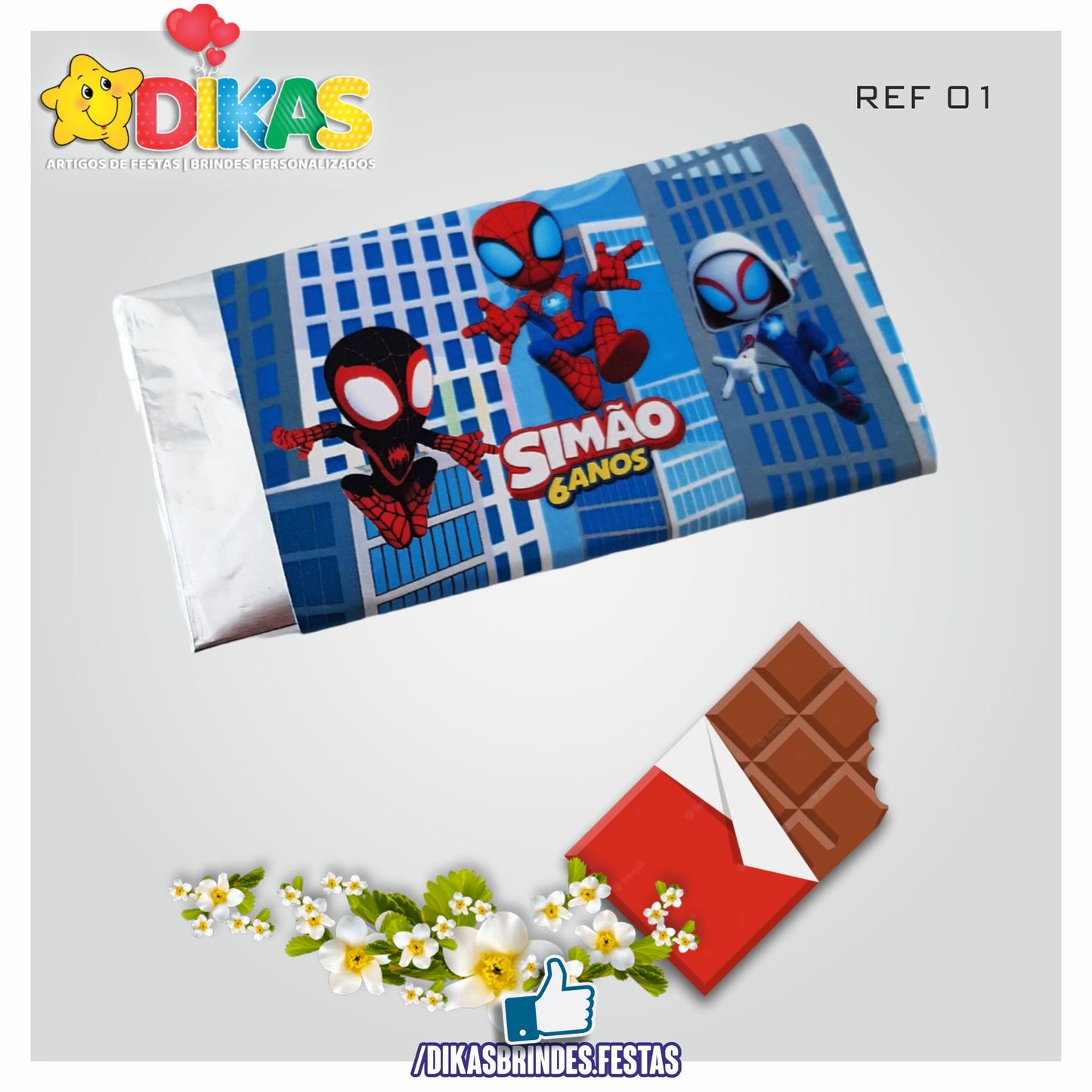 TABLET CHOCOLATE 20G PERSONALIZADO - SPIDEY