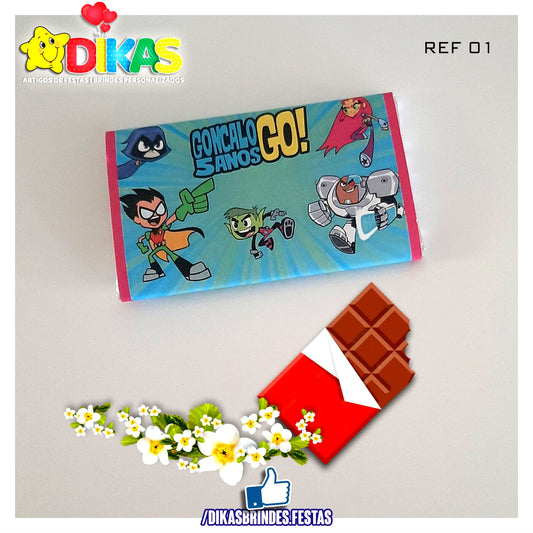 TABLET CHOCOLATE 20G PERSONALIZADO - TEEN TITANS GO