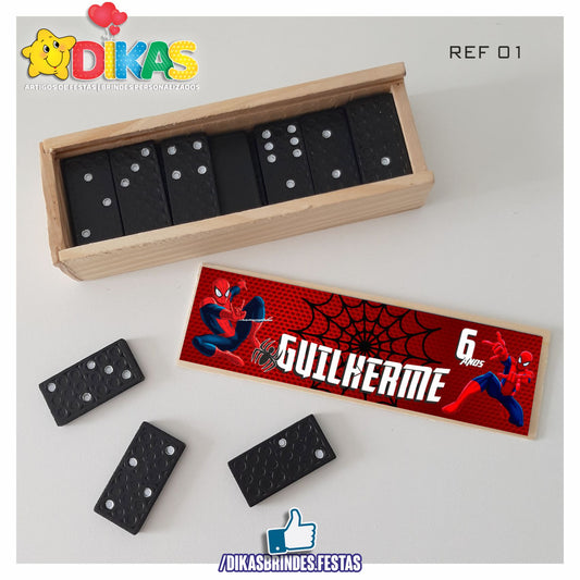DOMINÓ C/ CAIXINHA PERSONALIZADA - HOMEM ARANHA