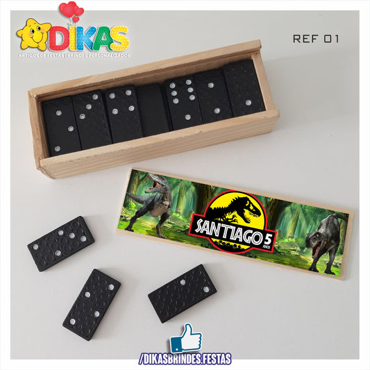 DOMINÓ C/ CAIXINHA PERSONALIZADA - DINOSSAUROS