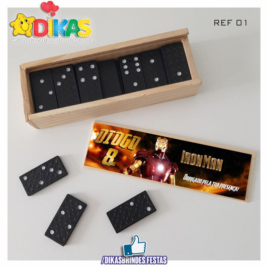 DOMINÓ C/ CAIXINHA PERSONALIZADA - IRON MAN