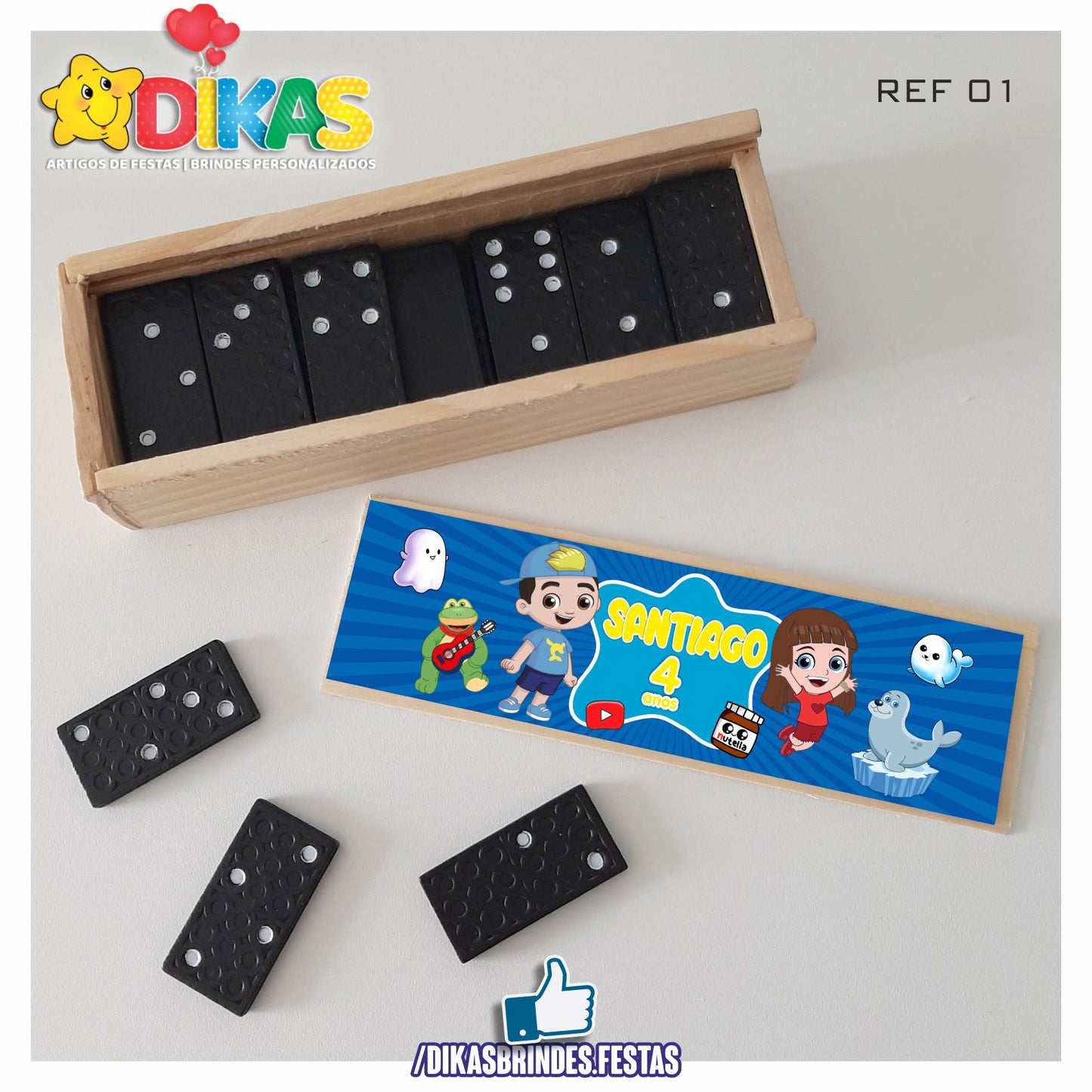 DOMINÓ C/ CAIXINHA PERSONALIZADA - LUCCAS NETO