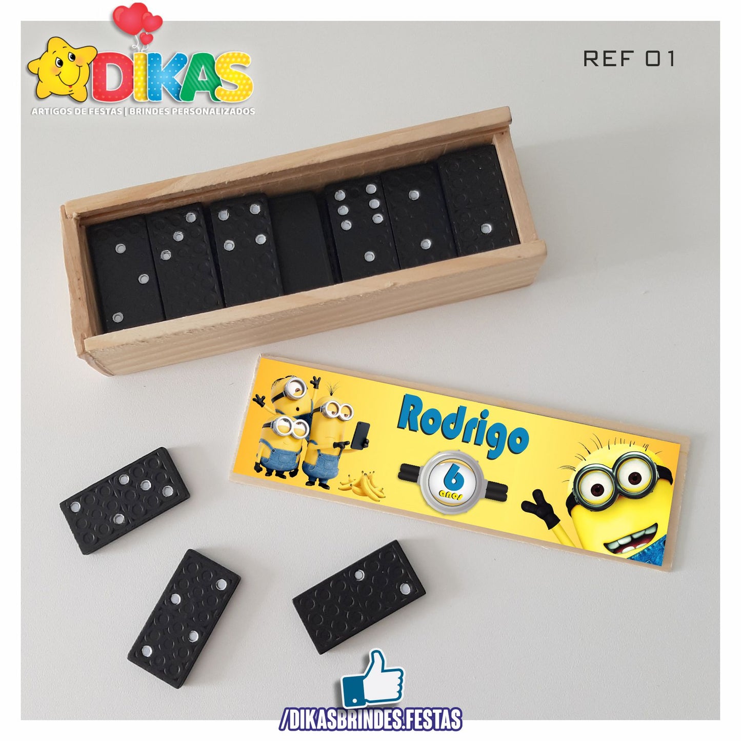 DOMINÓ C/ CAIXINHA PERSONALIZADA - MINIONS