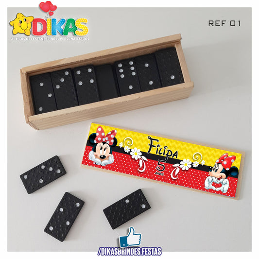 DOMINÓ C/ CAIXINHA PERSONALIZADA - MINNIE VERMELHA