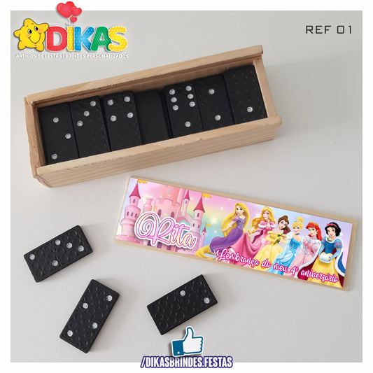 DOMINÓ C/ CAIXINHA PERSONALIZADA - PRINCESAS DISNEY