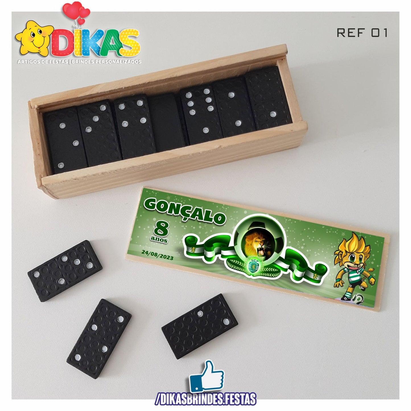 DOMINÓ C/ CAIXINHA PERSONALIZADA - FUTEBOL SPORTING