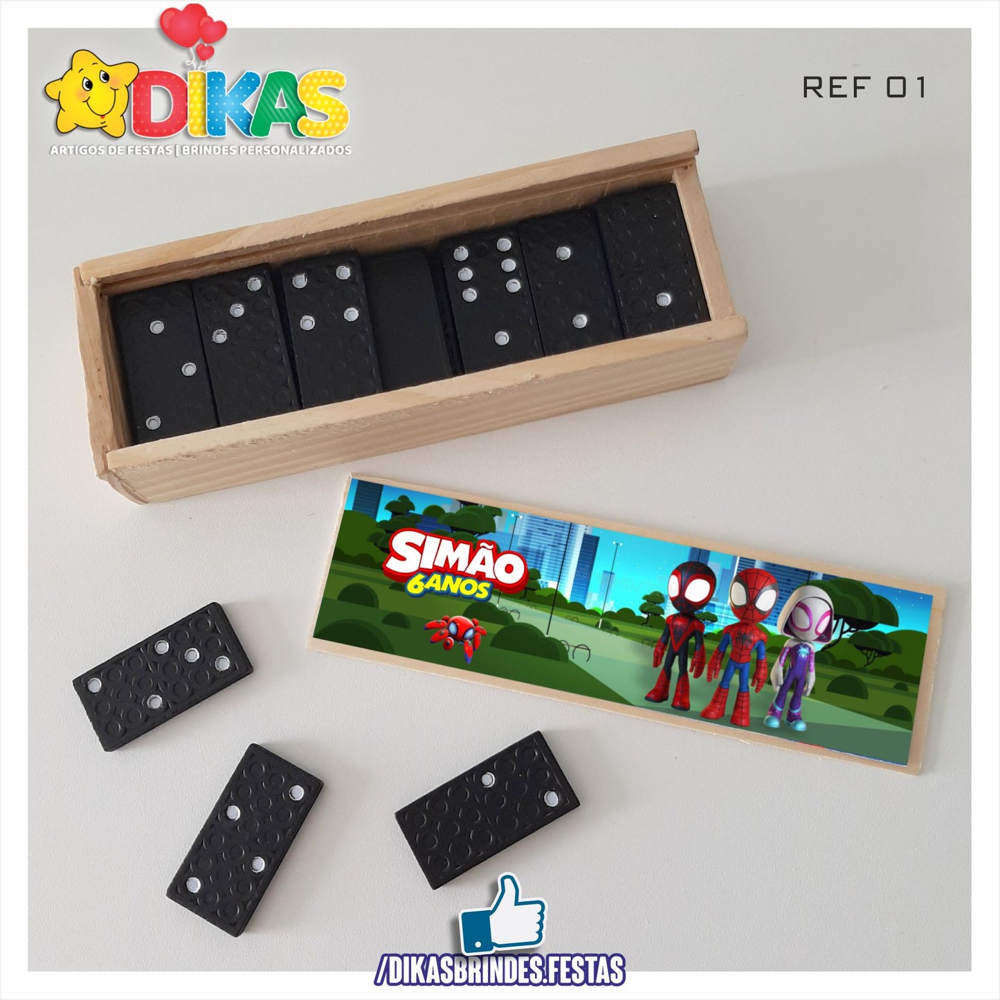 DOMINÓ C/ CAIXINHA PERSONALIZADA - SPIDEY