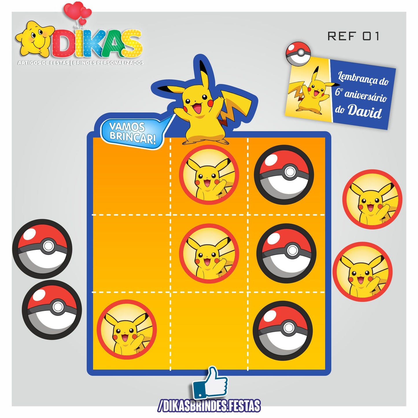 JOGO DO GALO ARTESANAL - POKÉMON