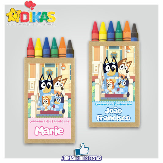 CAIXA DE LÁPIS DE CERA PERSONALIZADA - BLUEY