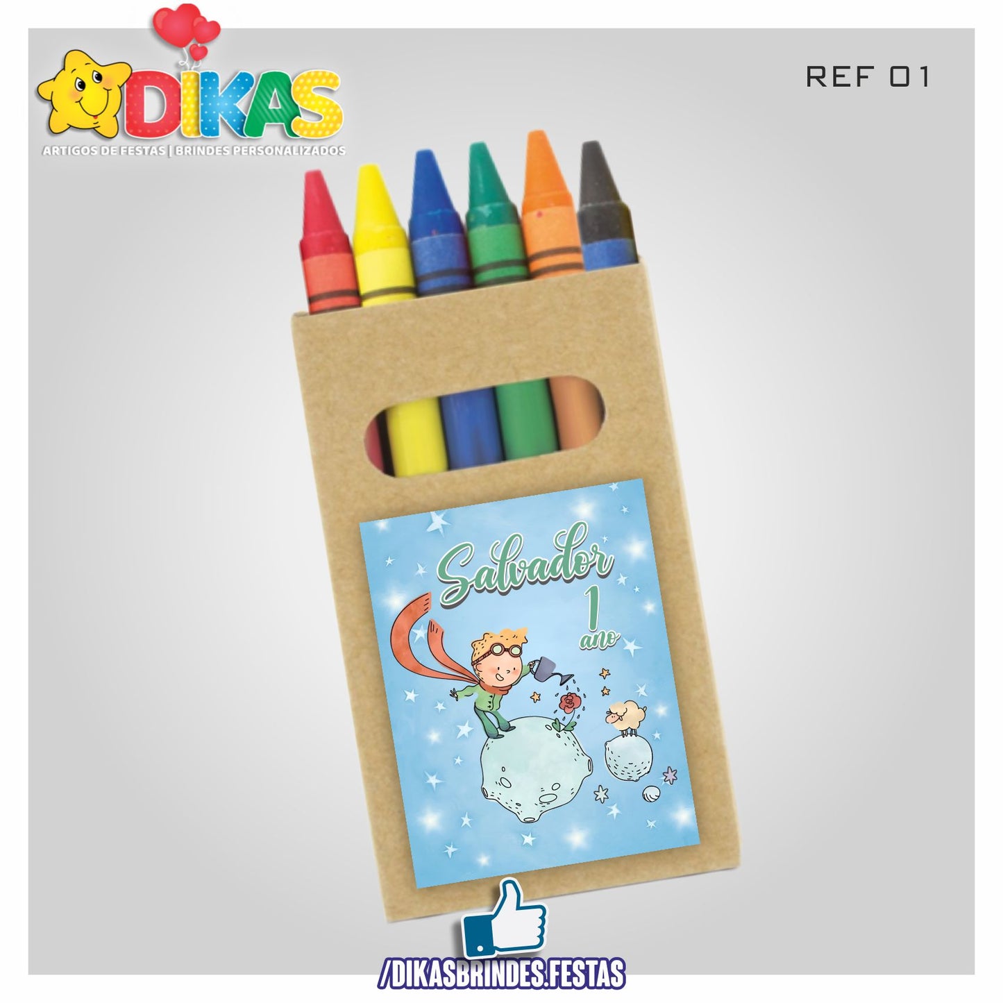 CAIXA DE LÁPIS DE CERA PERSONALIZADA - PEQUENO PRÍNCIPE