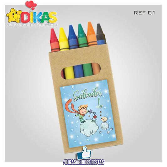 CAIXA DE LÁPIS DE CERA PERSONALIZADA - PEQUENO PRÍNCIPE
