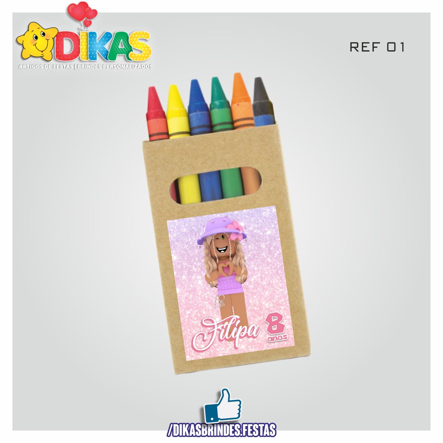 CAIXA DE LÁPIS DE CERA PERSONALIZADA - ROBLOX