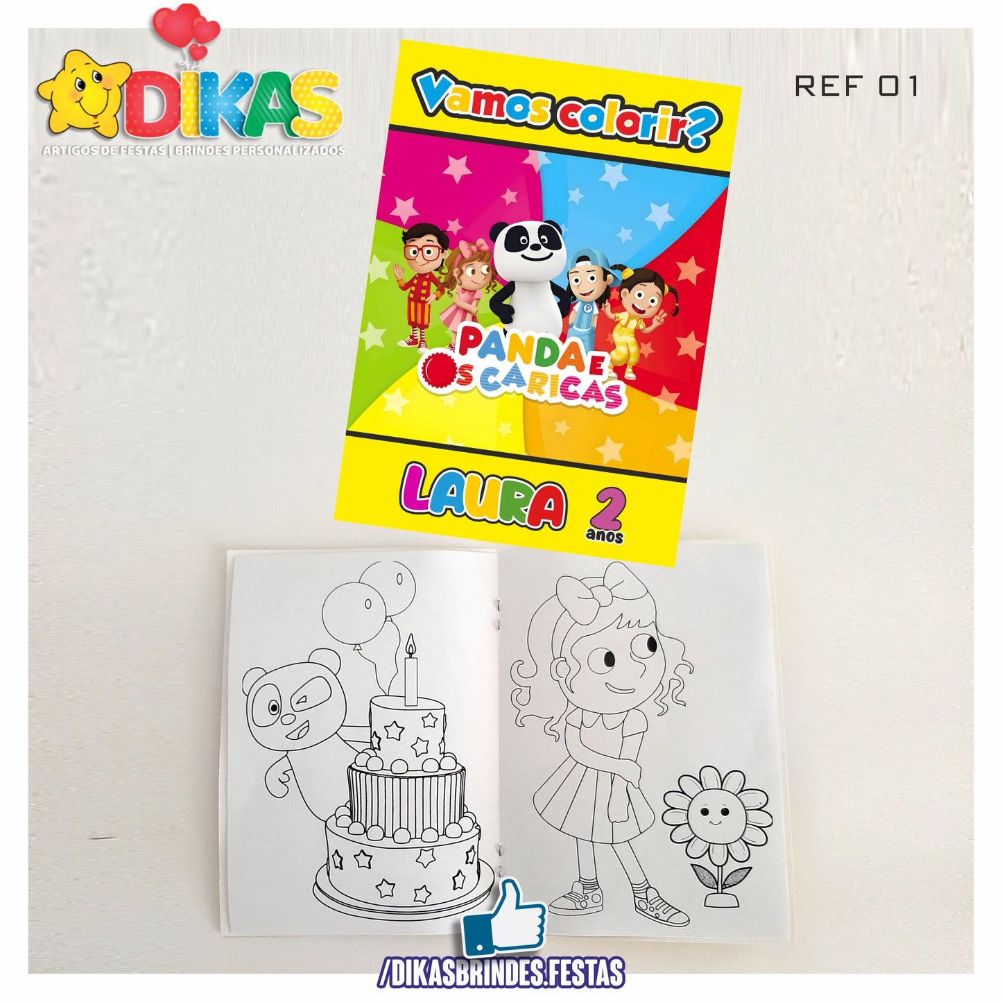 LIVRINHO PARA COLORIR - PANDA E OS CARICAS