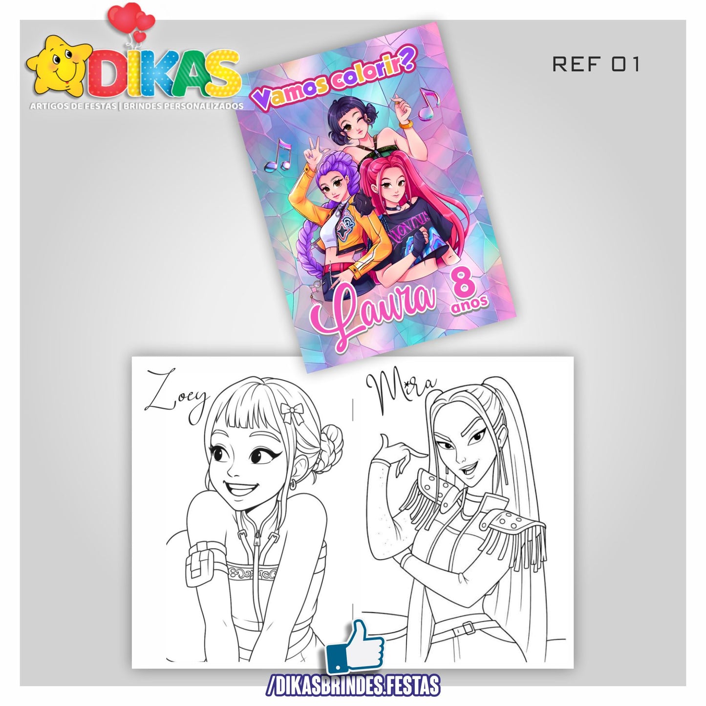 LIVRINHO PARA COLORIR - GUERREIRAS DO K-POP