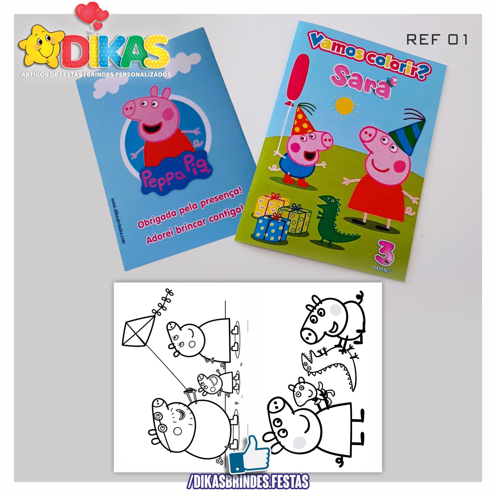 LIVRINHO PARA COLORIR - PORQUINHA PEPPA – dikasbrindes