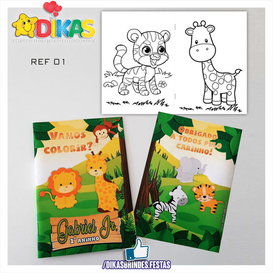 LIVRINHO PARA COLORIR - ANIMAIS DA SELVA
