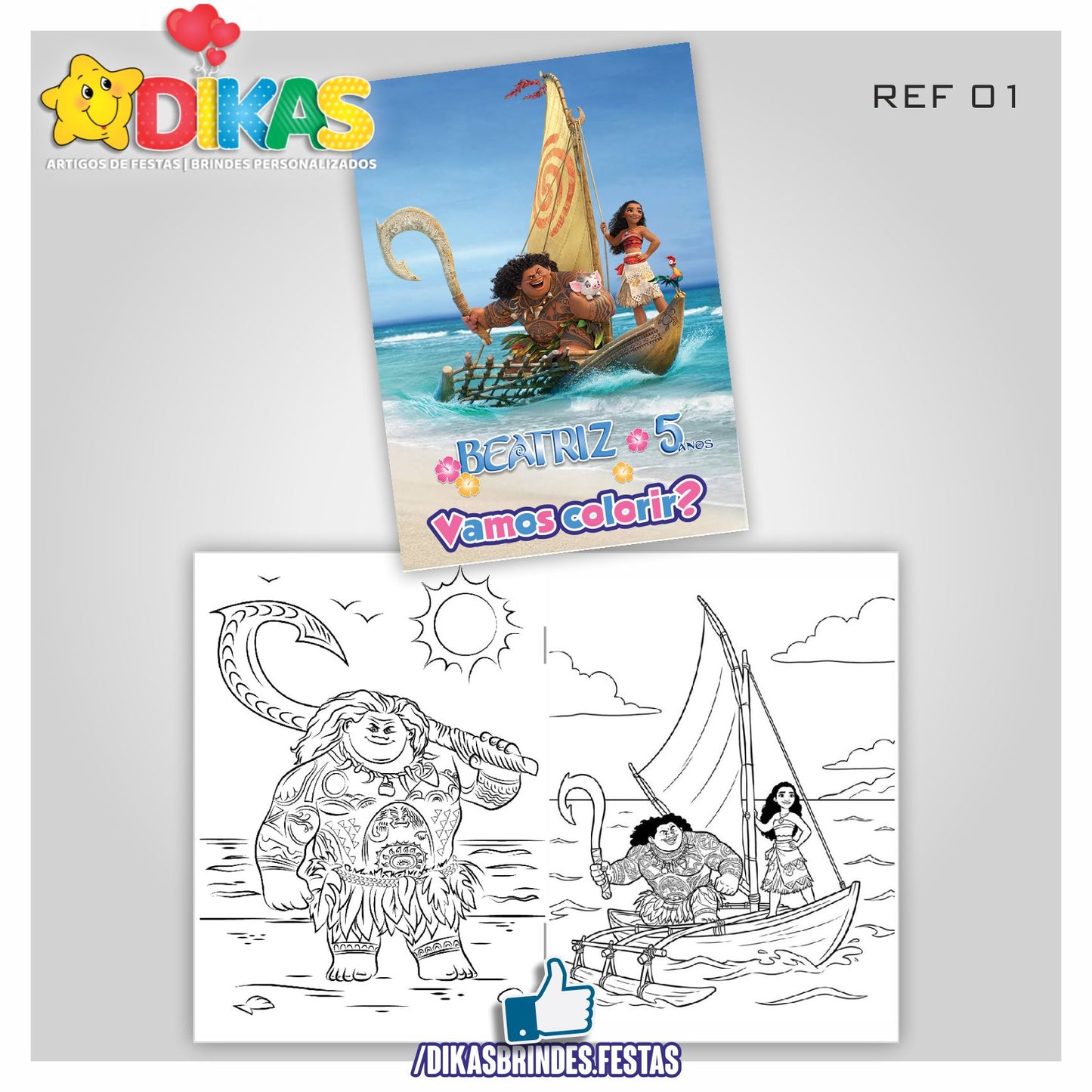 LIVRINHO PARA COLORIR - VAIANA