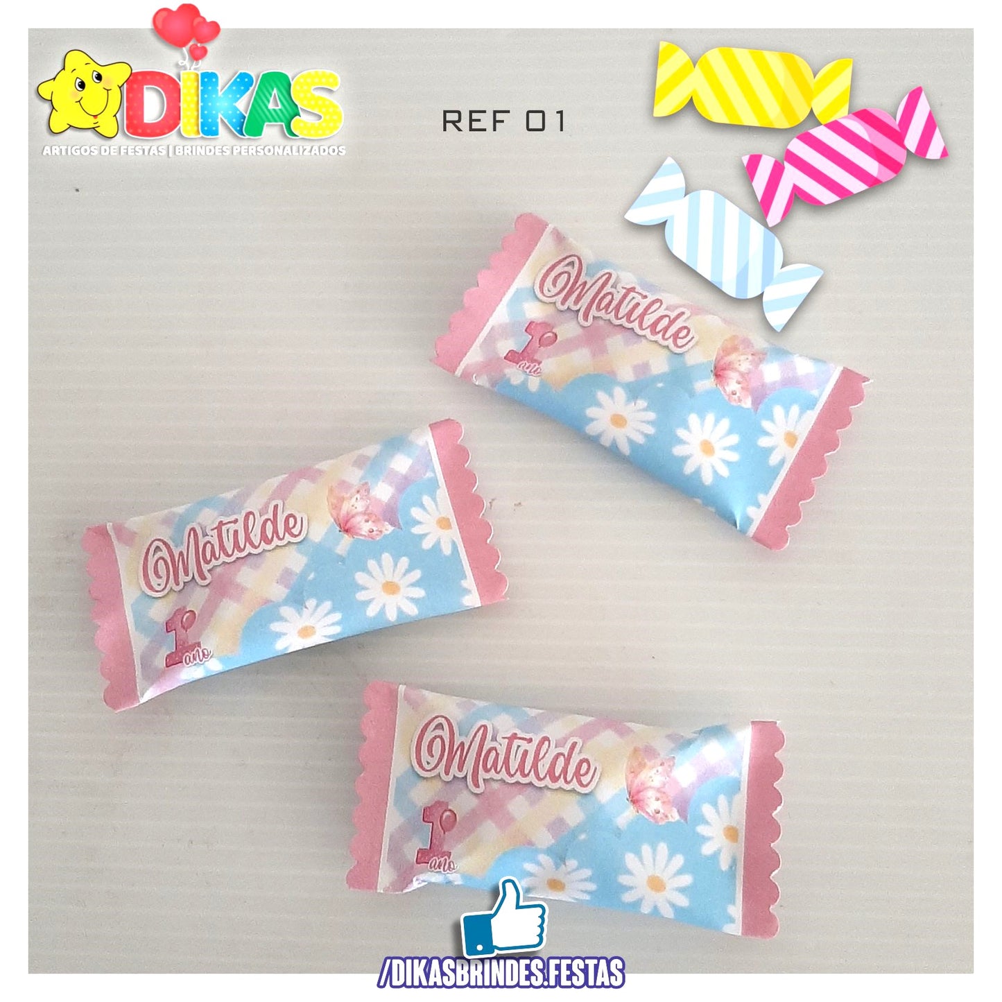 REBUÇADOS PERSONALIZADOS - BORBOLETA / JARDIM ENCANTADO