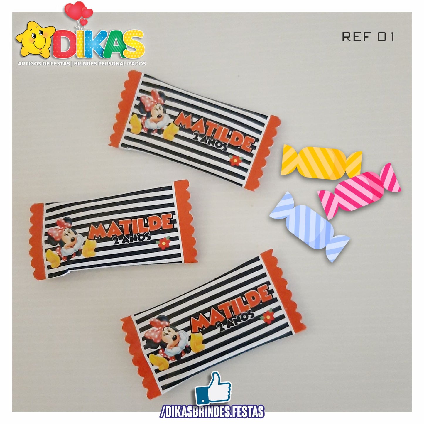 REBUÇADOS PERSONALIZADOS - MINNIE VERMELHA