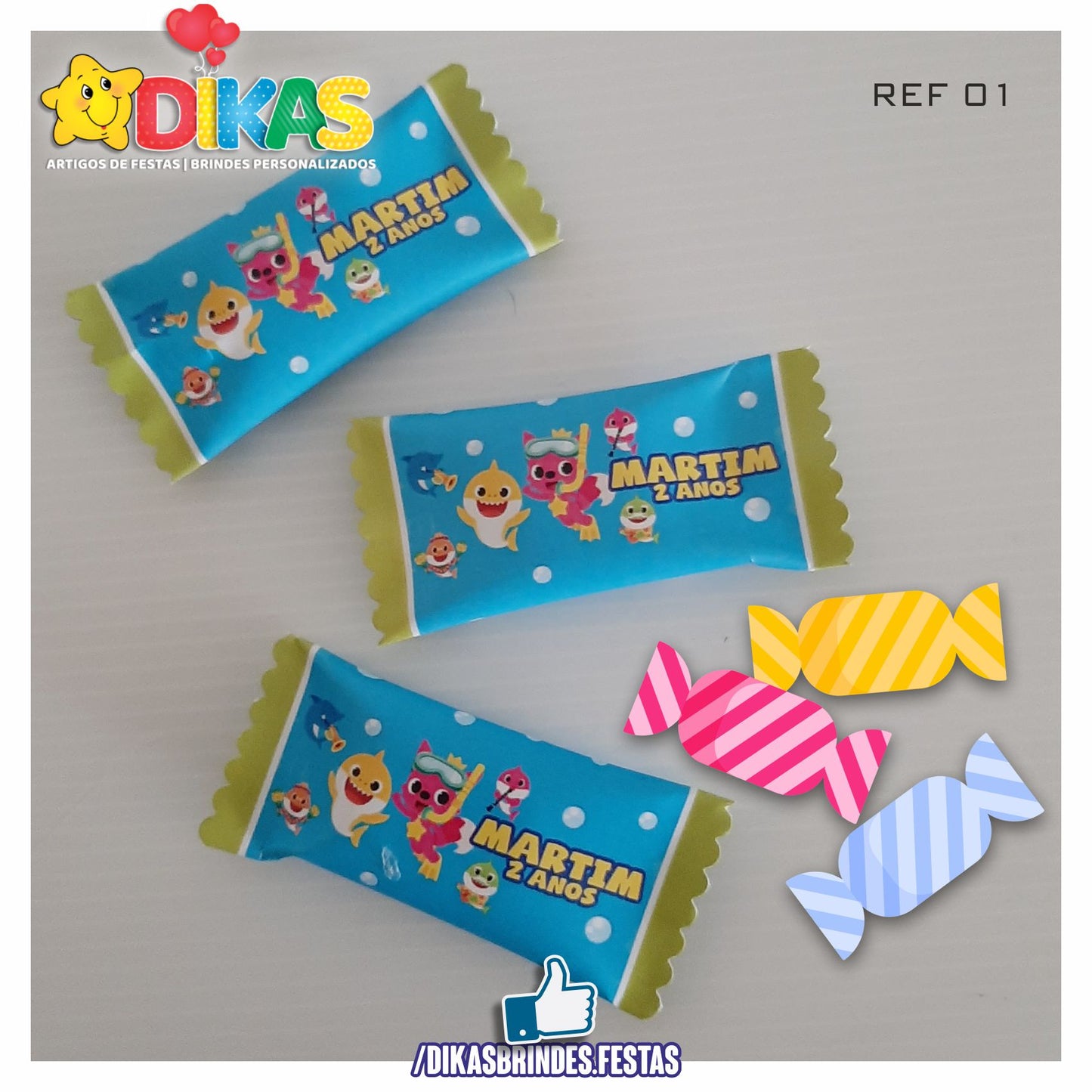 REBUÇADOS PERSONALIZADOS - BABY SHARK