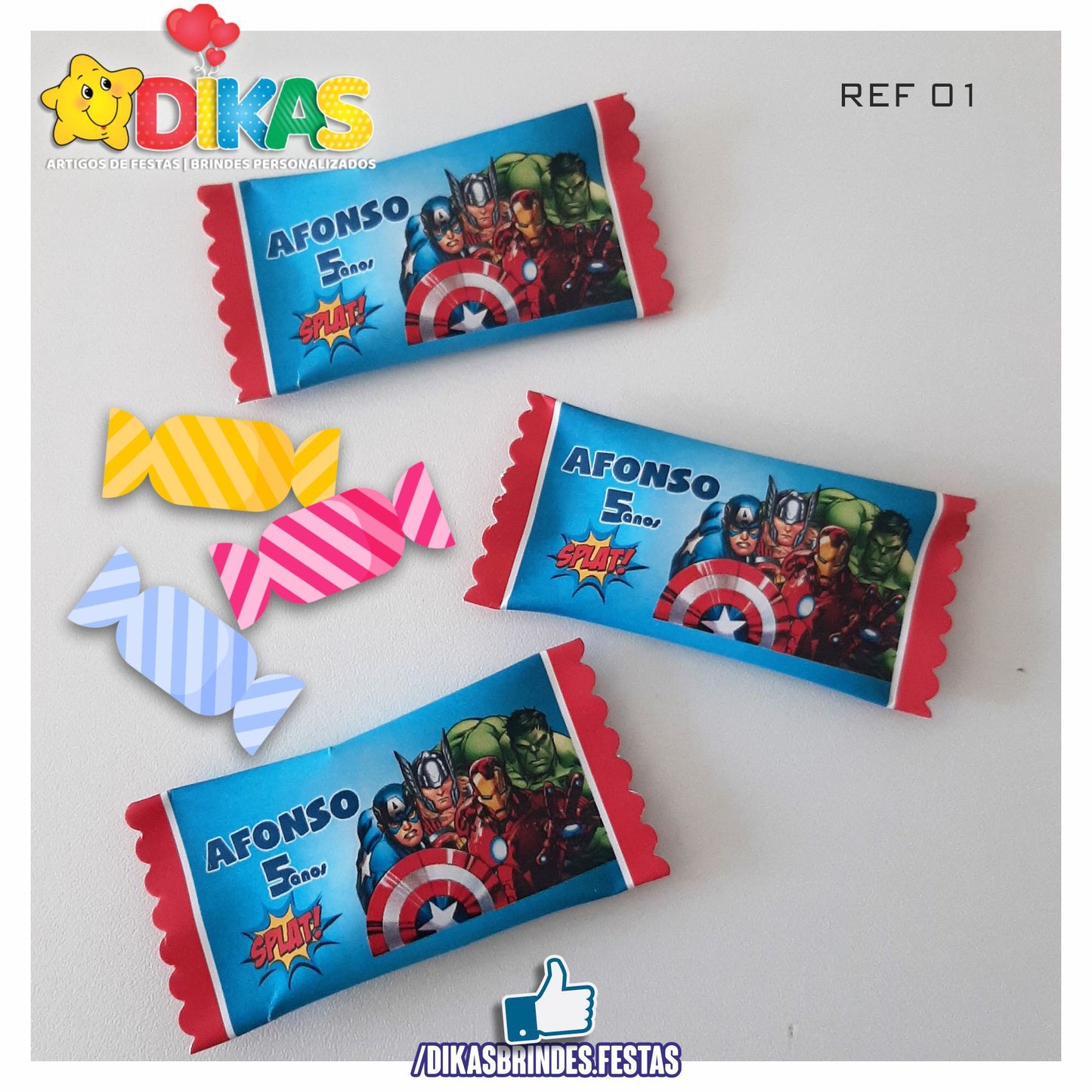 REBUÇADOS PERSONALIZADOS - AVENGERS