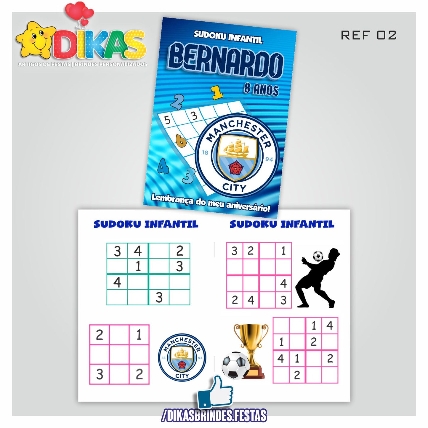 SUDOKU INFANTIL PERSONALIZADO - FUTEBOL