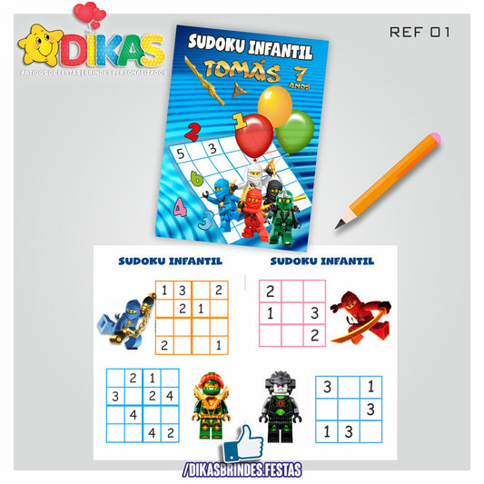 SUDOKU INFANTIL PERSONALIZADO - NINJAGO