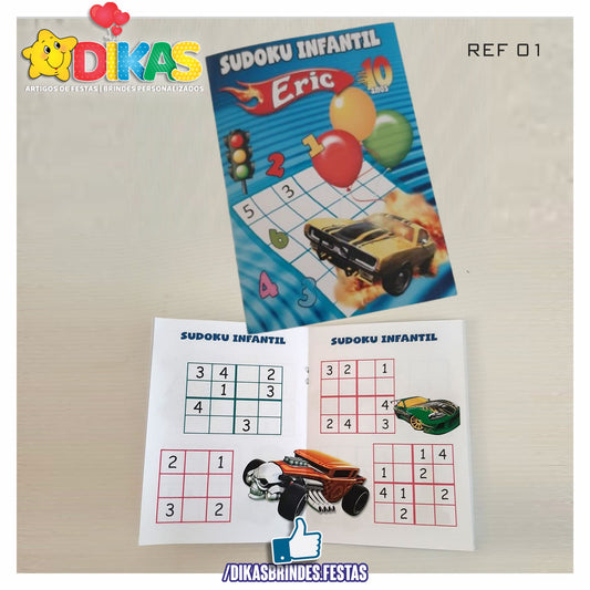 SUDOKU INFANTIL PERSONALIZADO - HOTWHEELS