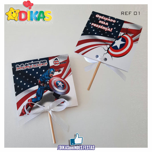 CHUPA PERSONALIZADO - CAPITÃO AMÉRICA